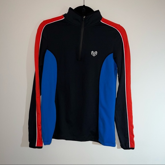 Pink Soda Sport Quarter Zip - black blue red - athletic layer XS - Picture 1 of 6